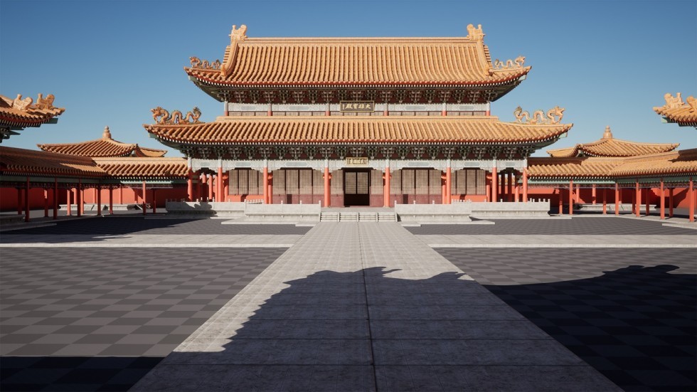 国风宫殿皇宫故宫建筑场景模型
