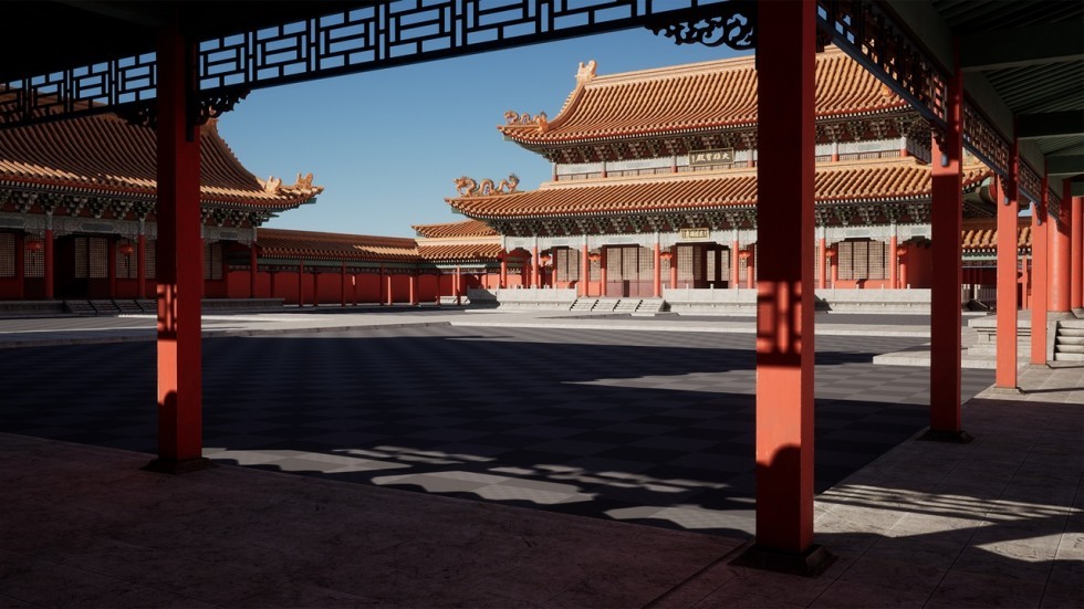 国风宫殿皇宫故宫建筑场景模型