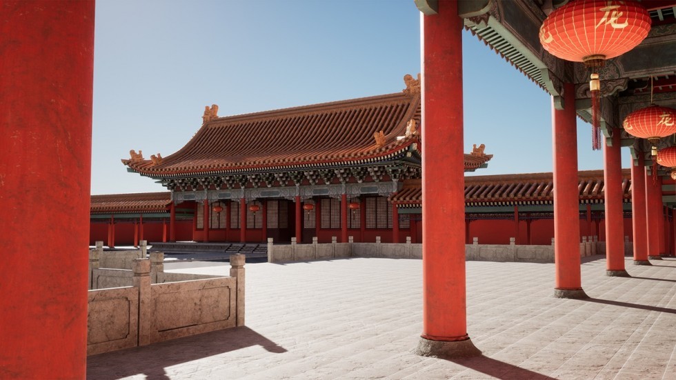 国风宫殿皇宫故宫建筑场景模型