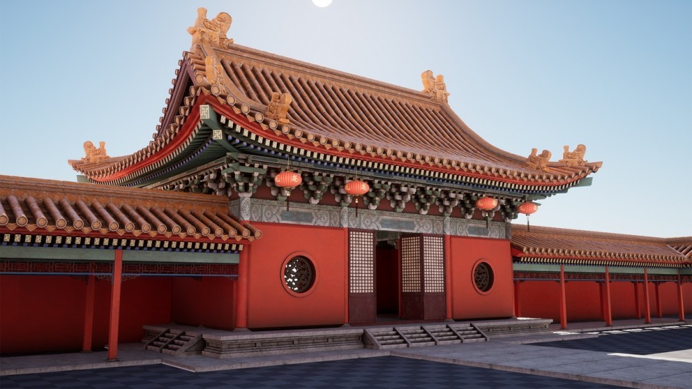 国风宫殿皇宫故宫建筑场景模型