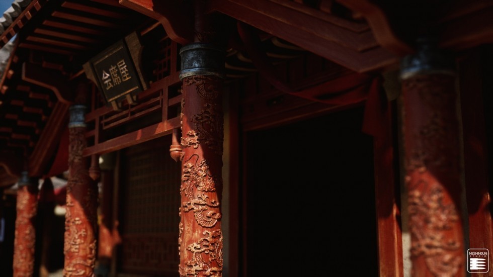 古代复古建筑场景模型