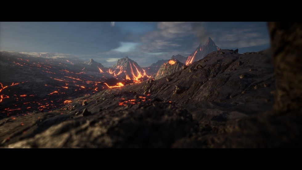 高清火山熔岩岩浆地形场景