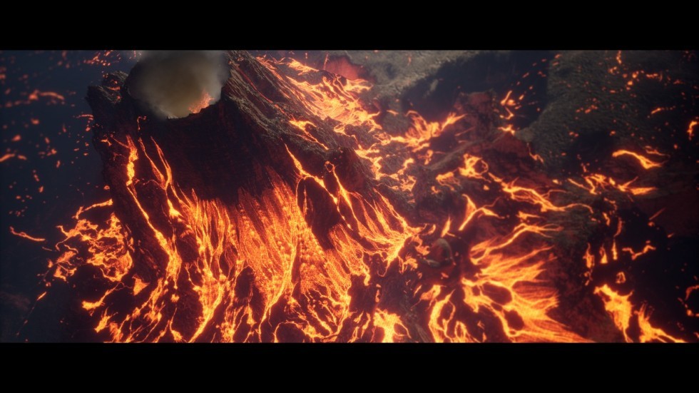 高清火山熔岩岩浆地形场景