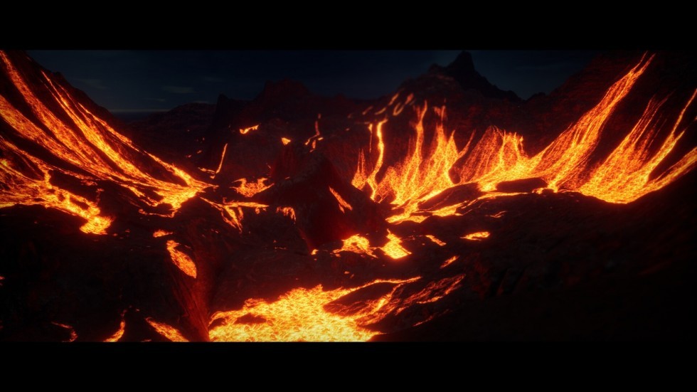 高清火山熔岩岩浆地形场景