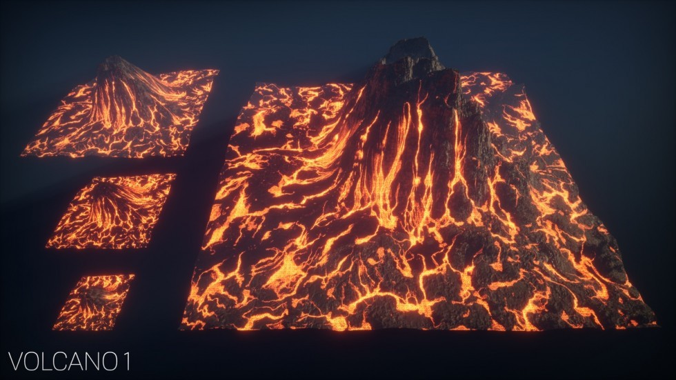 高清火山熔岩岩浆地形场景