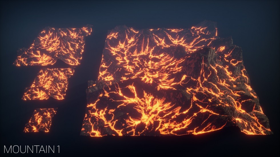 高清火山熔岩岩浆地形场景