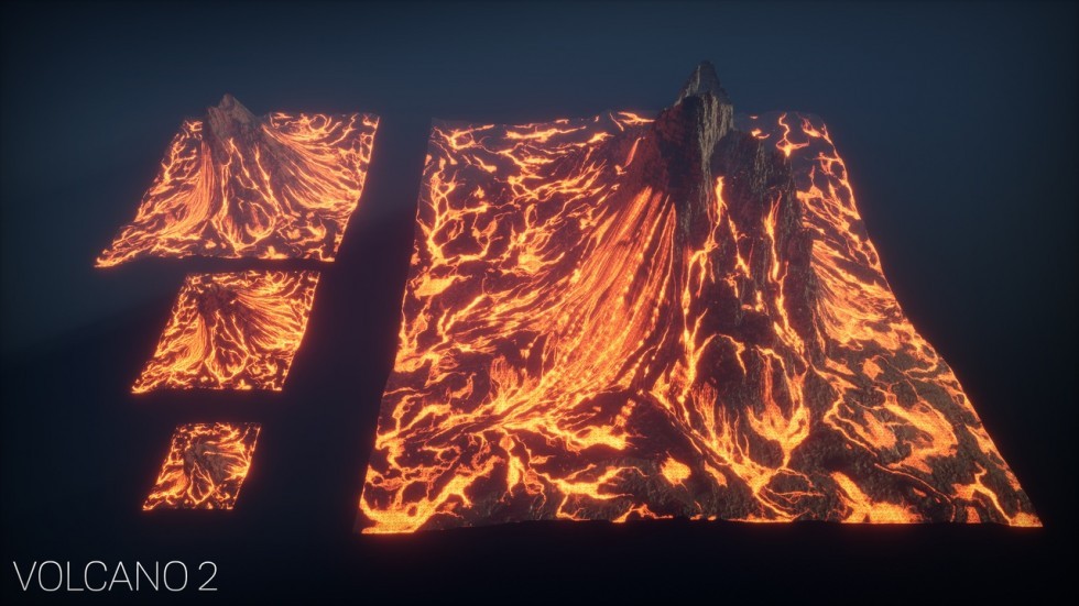高清火山熔岩岩浆地形场景