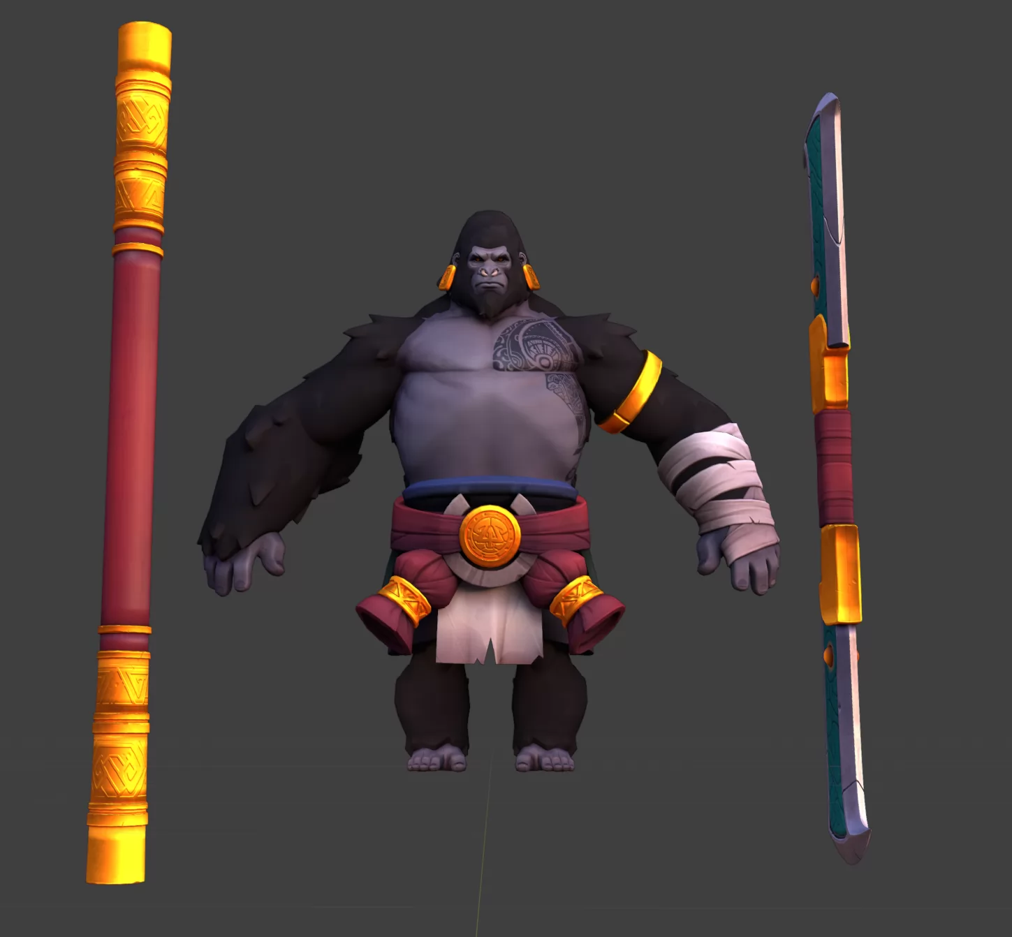 斗战灵猿Kibali - Blender模型带绑定贴图