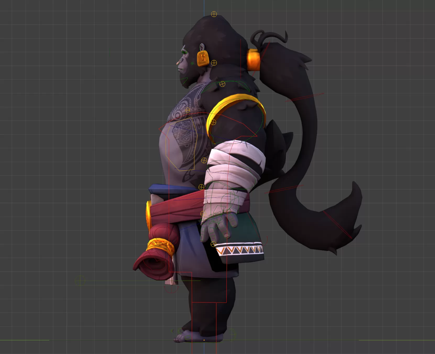 斗战灵猿Kibali - Blender模型带绑定贴图