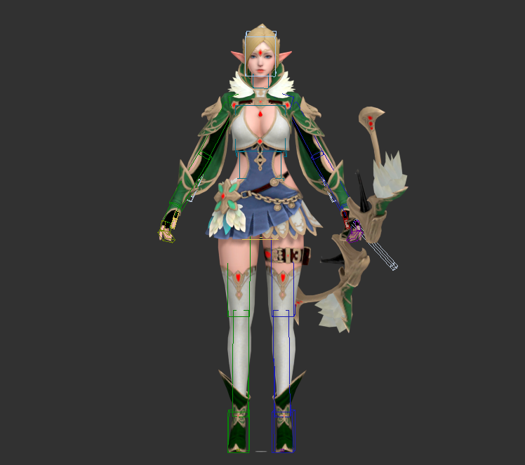 精灵女射手带一套动画 