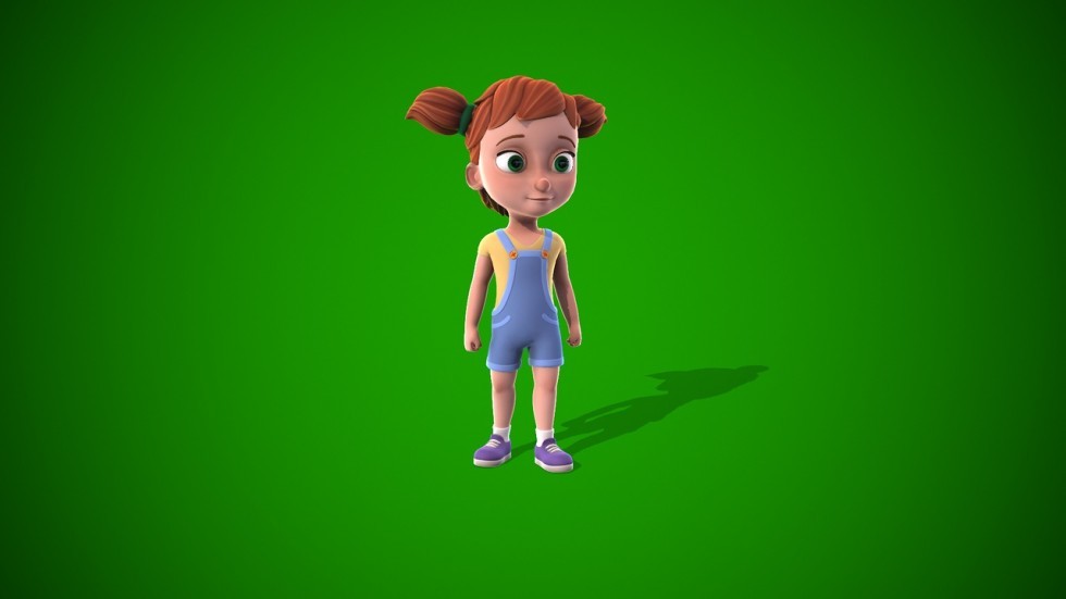 UE5虚幻4 Little Girl 卡通小女孩人物角色带动作