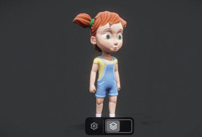 UE5虚幻4 Little Girl 卡通小女孩人物角色带动作