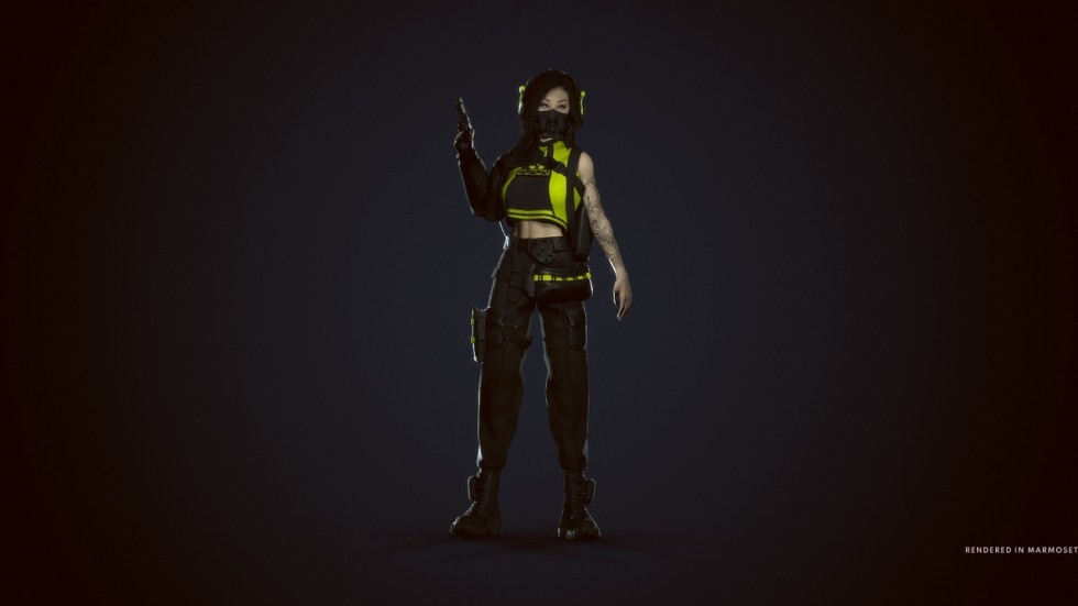 UE5虚幻4 Cyberpunk Girl 赛博朋克机甲女孩角色3D模型