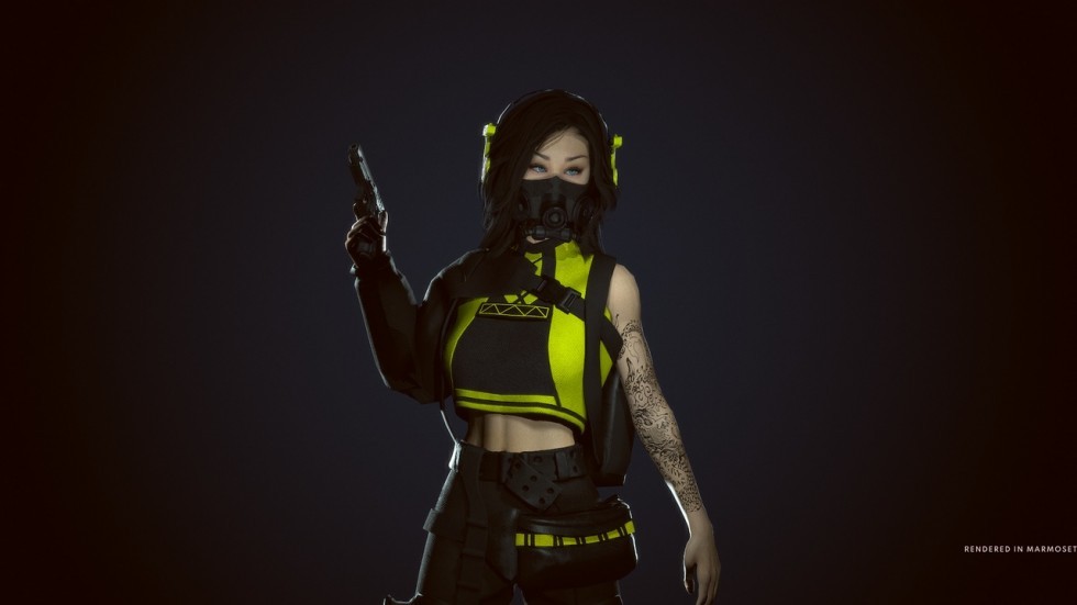 UE5虚幻4 Cyberpunk Girl 赛博朋克机甲女孩角色3D模型