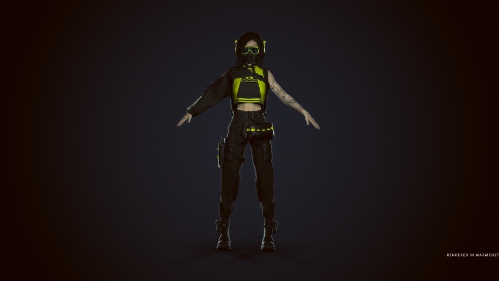 UE5虚幻4 Cyberpunk Girl 赛博朋克机甲女孩角色3D模型
