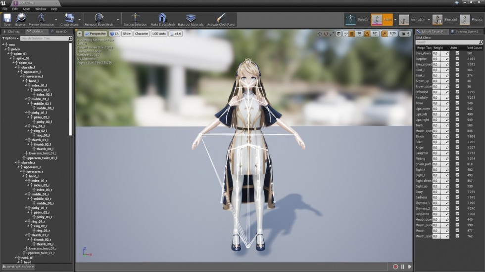 UE4虚幻5 Anime Girl Cleric 动漫少女牧师角色模型