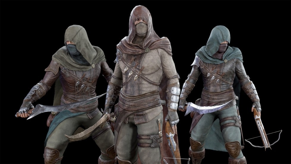 UE4虚幻5 Assassin 游戏低多边形刺客暗杀客角色模型