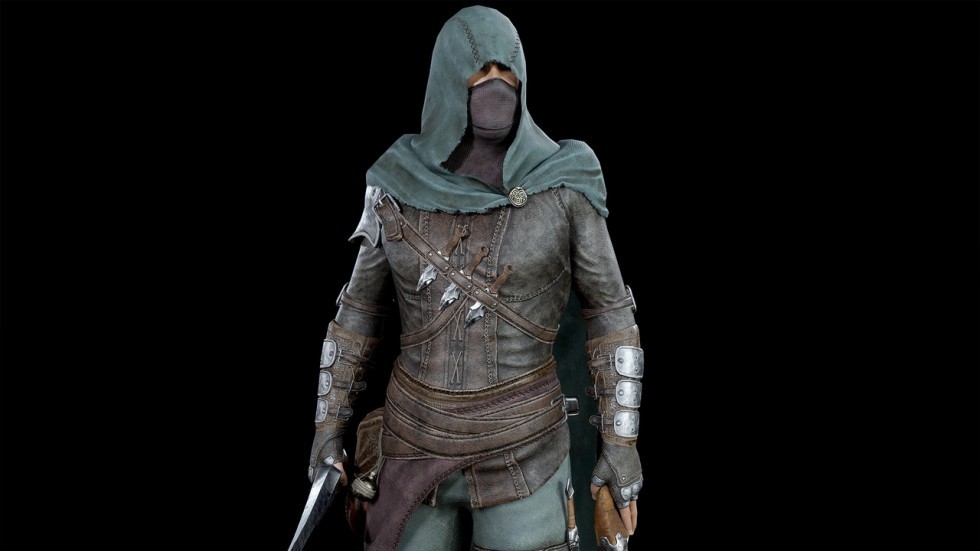 UE4虚幻5 Assassin 游戏低多边形刺客暗杀客角色模型