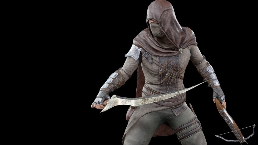 UE4虚幻5 Assassin 游戏低多边形刺客暗杀客角色模型