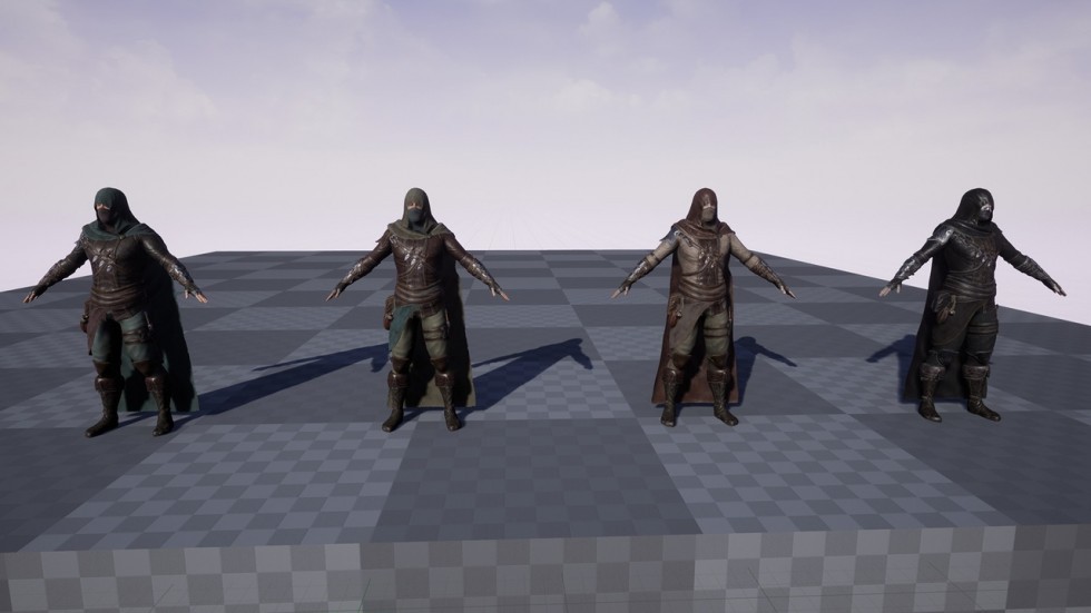 UE4虚幻5 Assassin 游戏低多边形刺客暗杀客角色模型