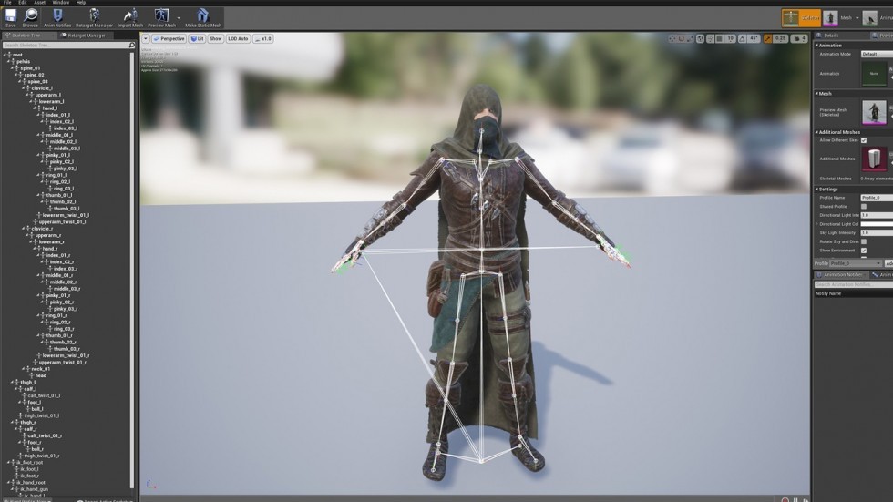 UE4虚幻5 Assassin 游戏低多边形刺客暗杀客角色模型