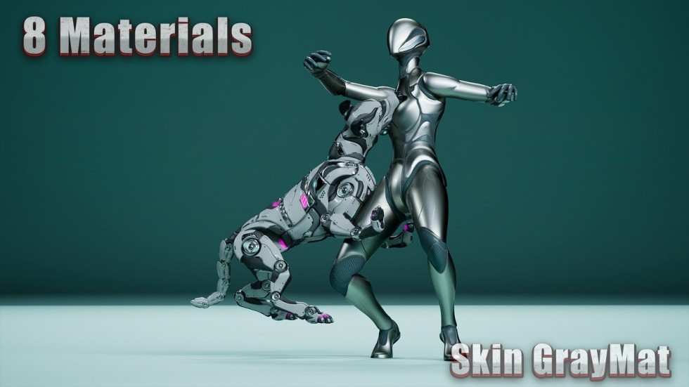 科幻机械狗机器人角色模型