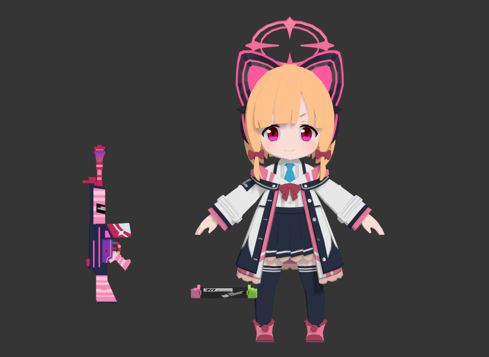 卡通小女孩max绑定模型