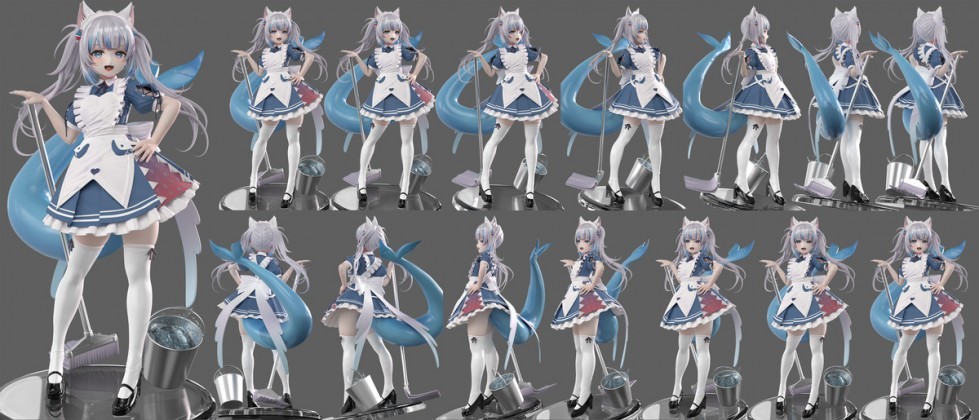 [ Blender ] Gawr Gura Maid Costume (3).jpeg