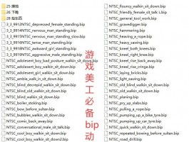 游戏美工bip动作库