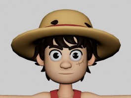 路飞 Maya (2022+) 模型带绑定皮肤贴图